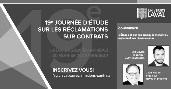 19e Édition – Journée d’étude sur les réclamations sur contrats