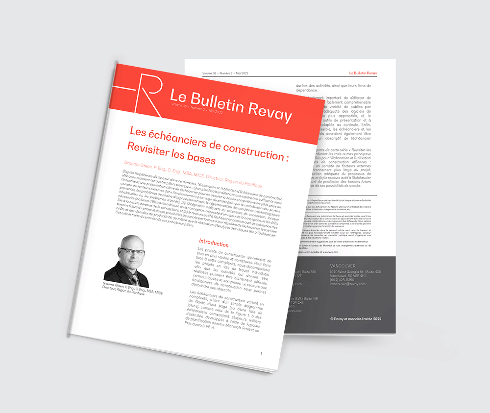 Les échéanciers de construction : Revisiter les bases