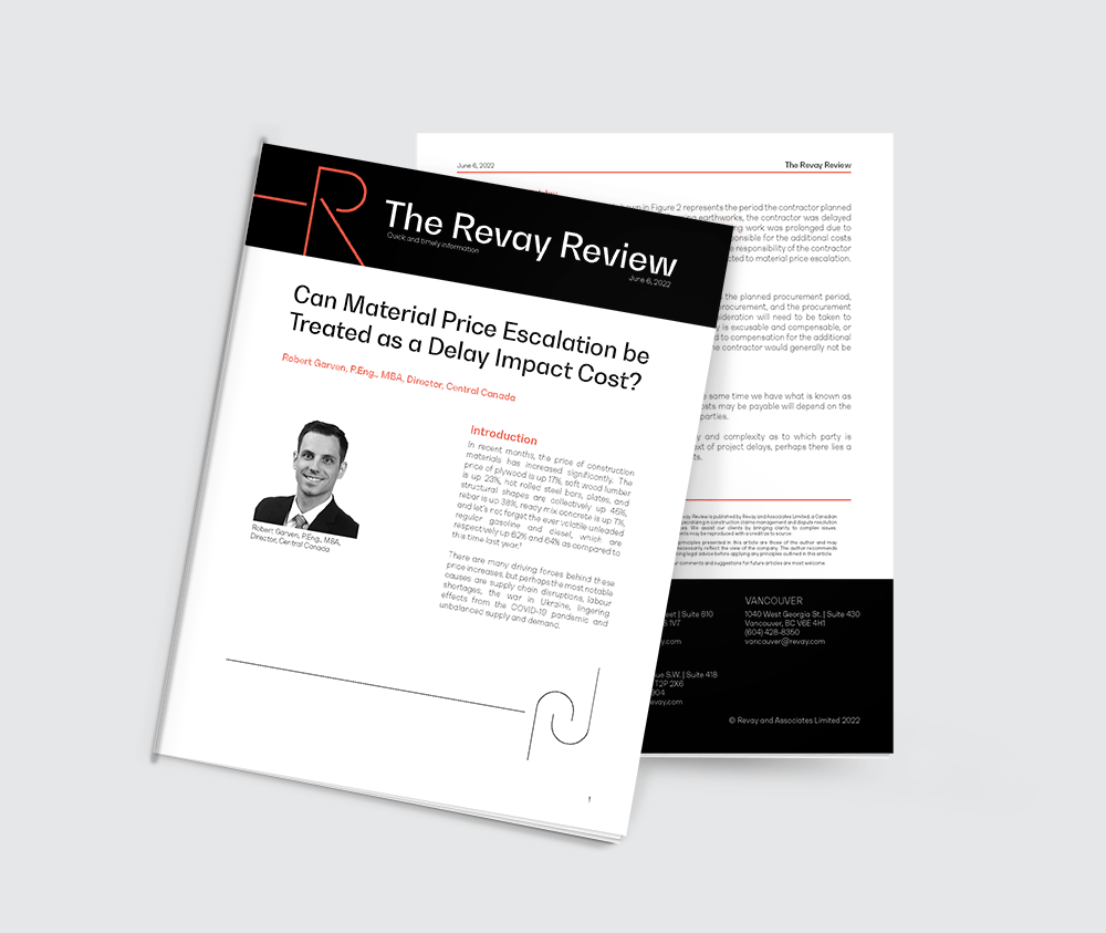 Can Material Price Escalation be Treated as a Delay Impact Cost?