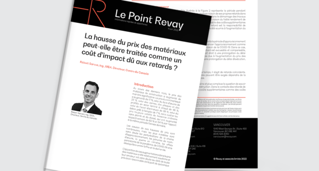 La hausse du prix des matériaux peut-elle être traitée comme un coût d’impact dû aux retards ?