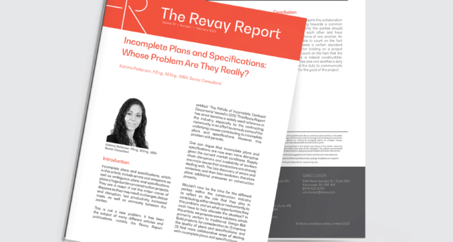 Incomplete Plans and Specifications: Whose Problem Are They Really?