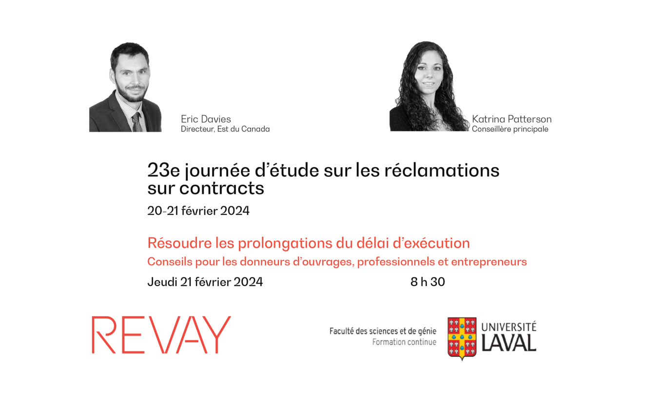 23rd Edition of the «Journée d’étude sur les réclamations sur contrats »
