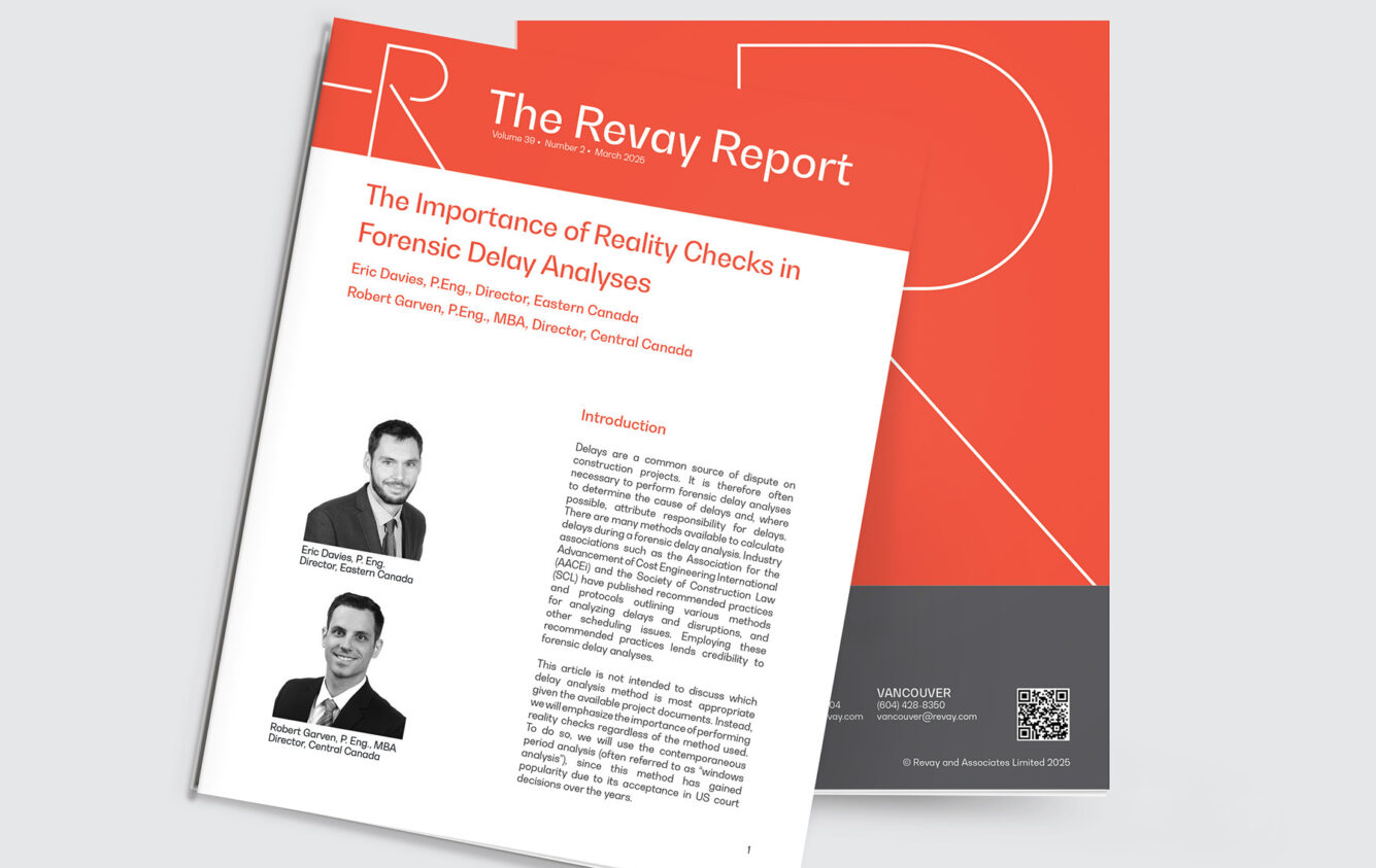 New Revay Report – The Importance of Reality Checks in Forensic Delay Analyses