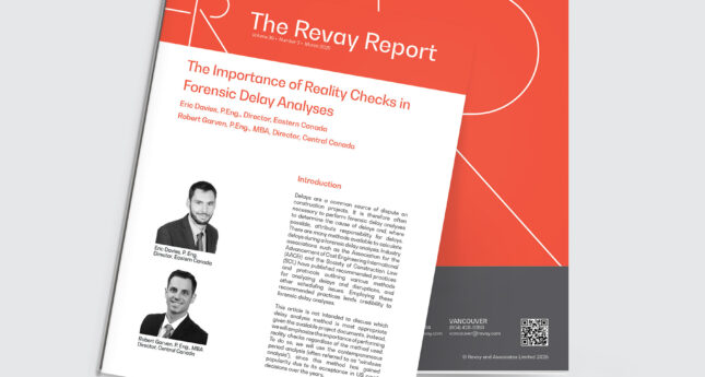New Revay Report – The Importance of Reality Checks in Forensic Delay Analyses