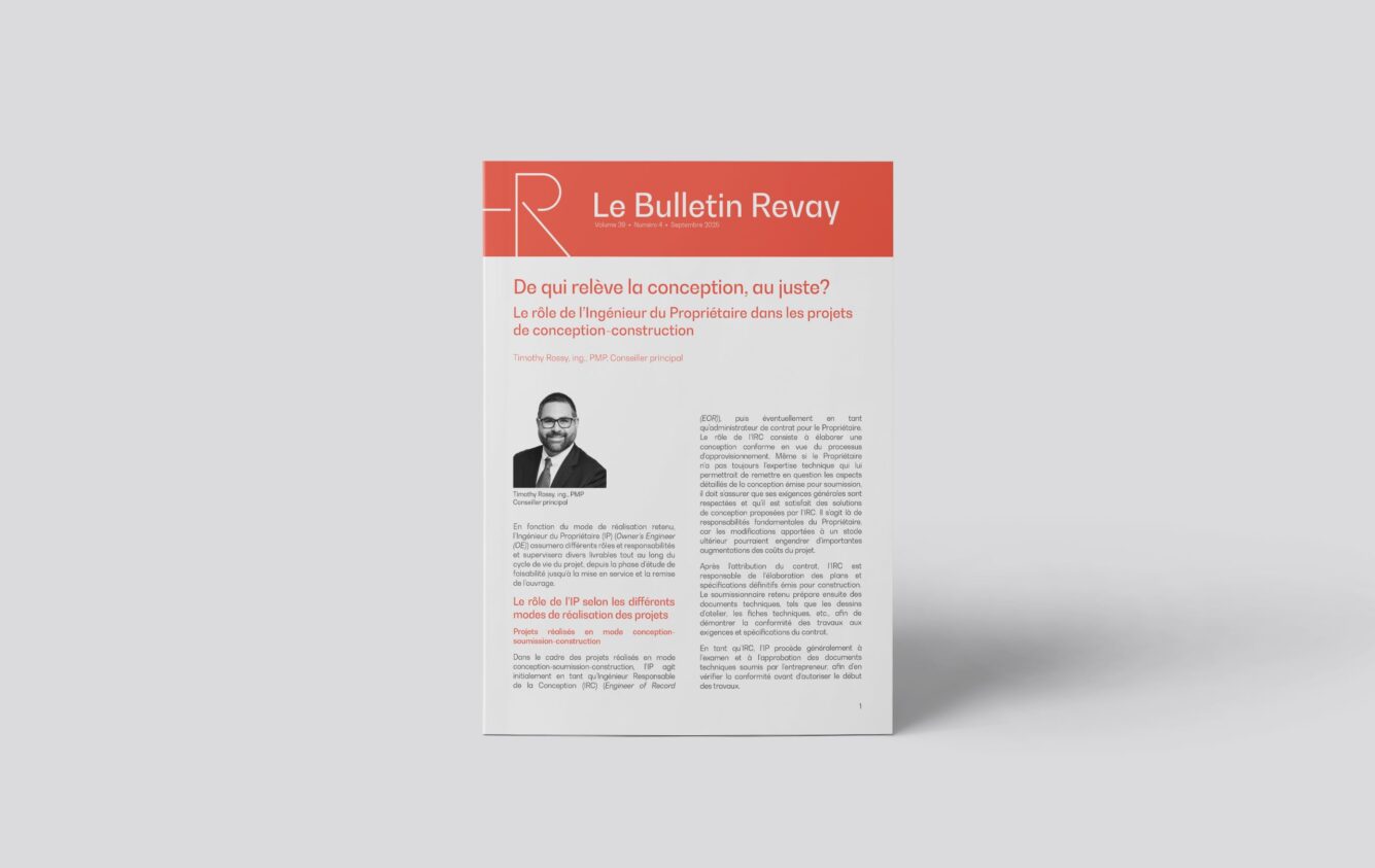 Nouveau Bulletin Revay – De qui relève la conception, au juste?