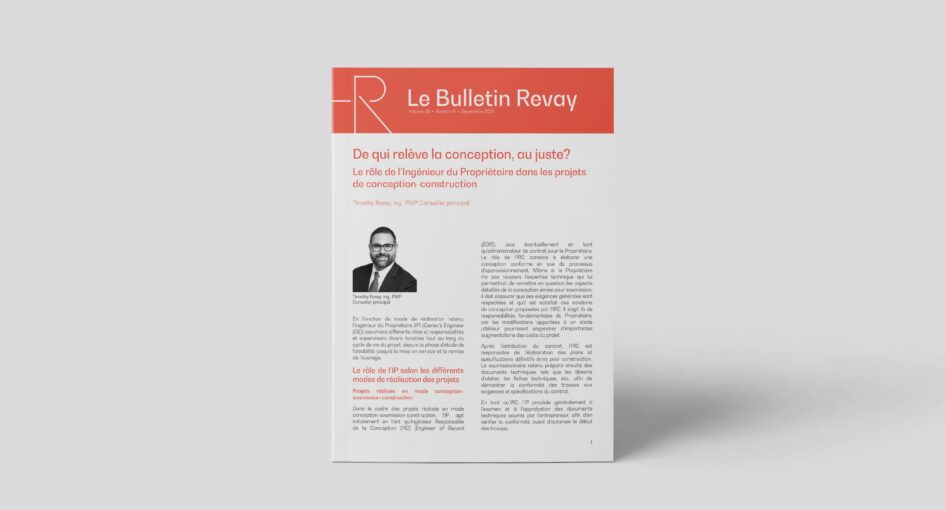 Nouveau Bulletin Revay – De qui relève la conception, au juste?
