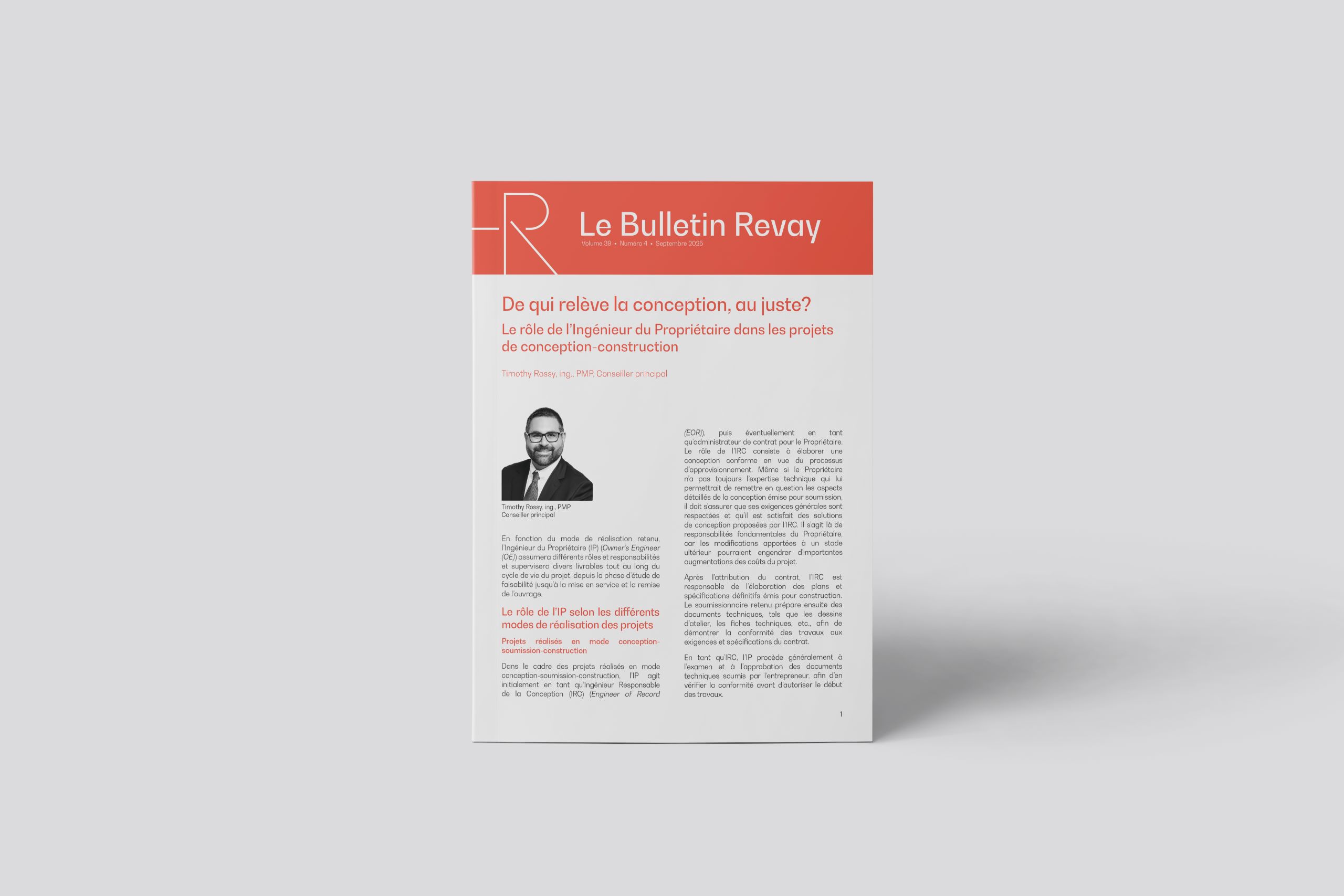 Nouveau Bulletin Revay – De qui relève la conception, au juste?