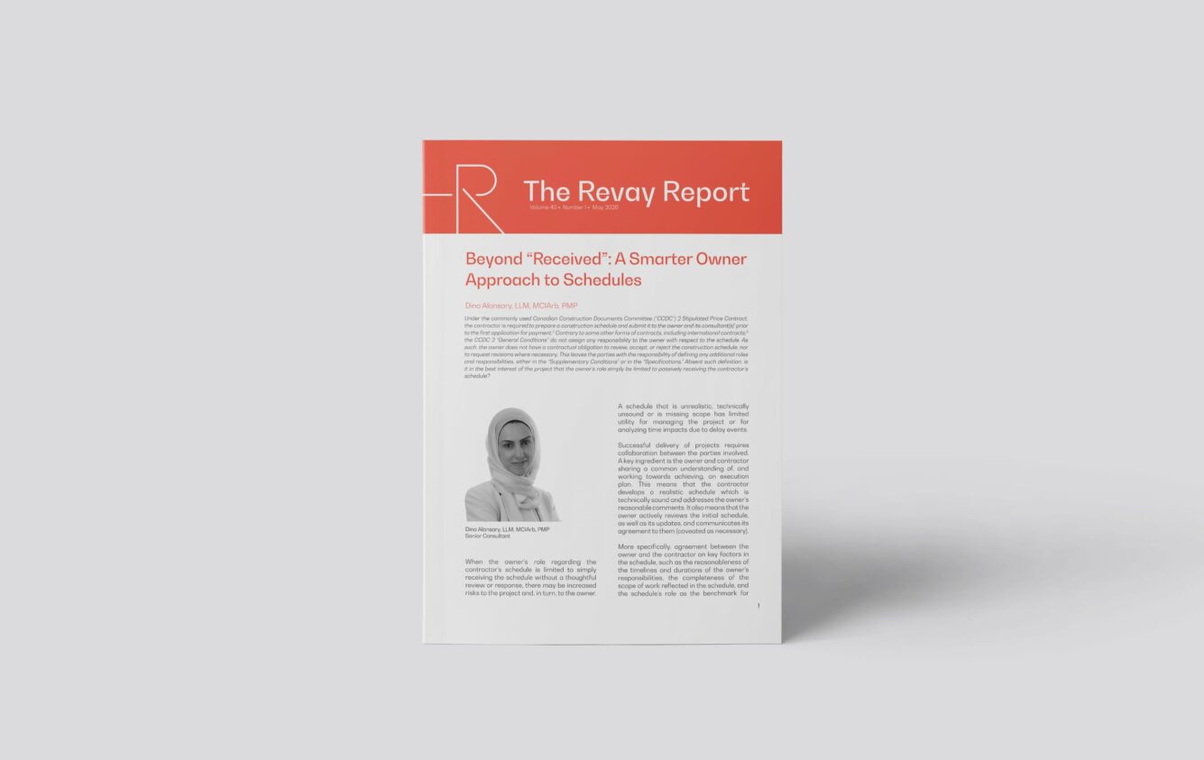 New Revay Report – Beyond “Received”: A Smarter Owner Approach to Schedules
