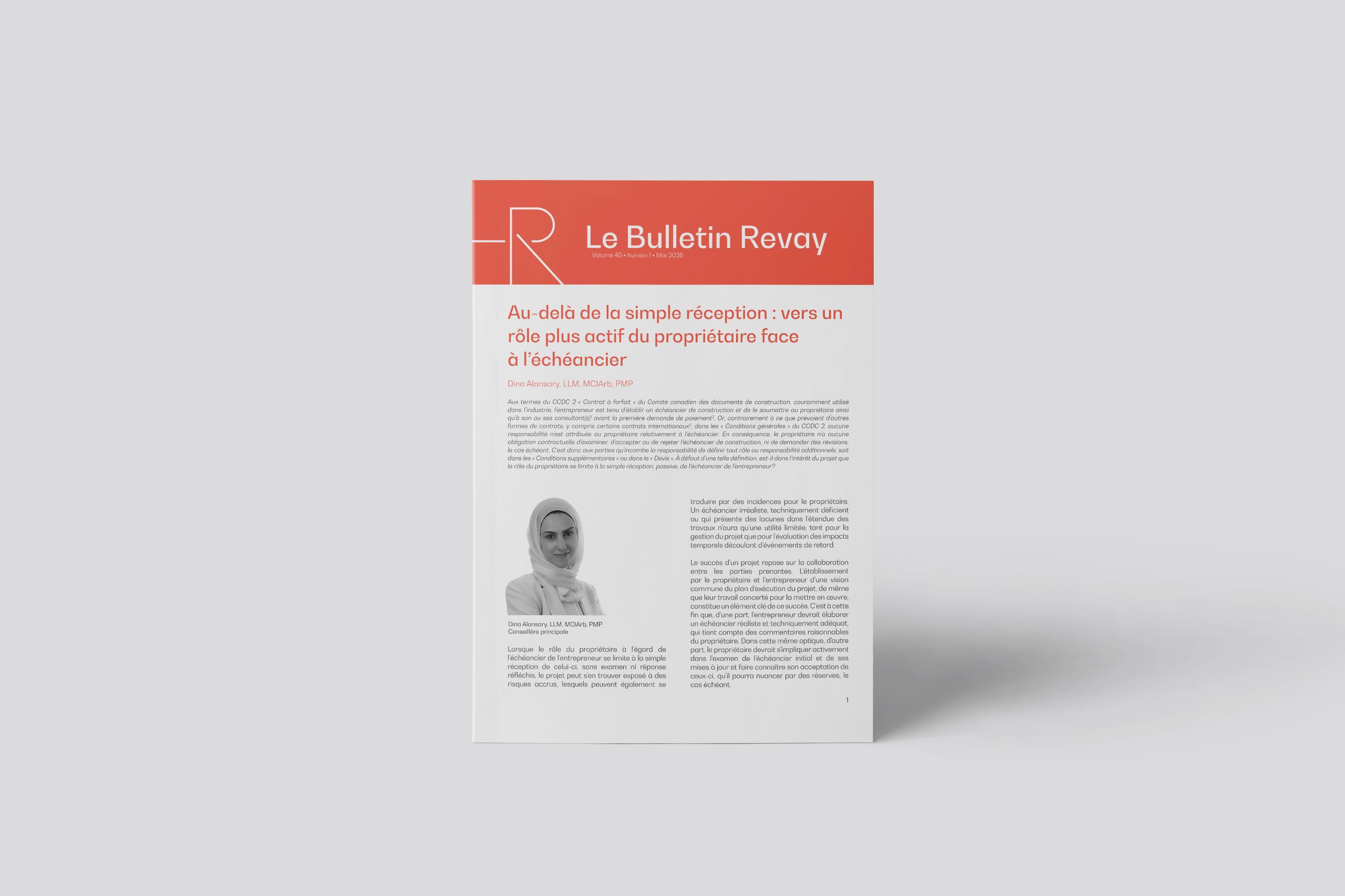 Nouveau Bulletin Revay – Au-delà de la simple réception : vers un rôle plus actif du propriétaire face à l’échéancier